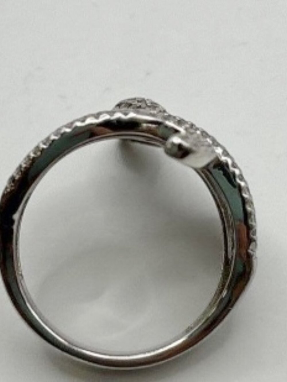 925 Sterling Silver Wrap Around Finger w Sparkling CZ's Statement Ring 6.75 - Picture 6 of 6